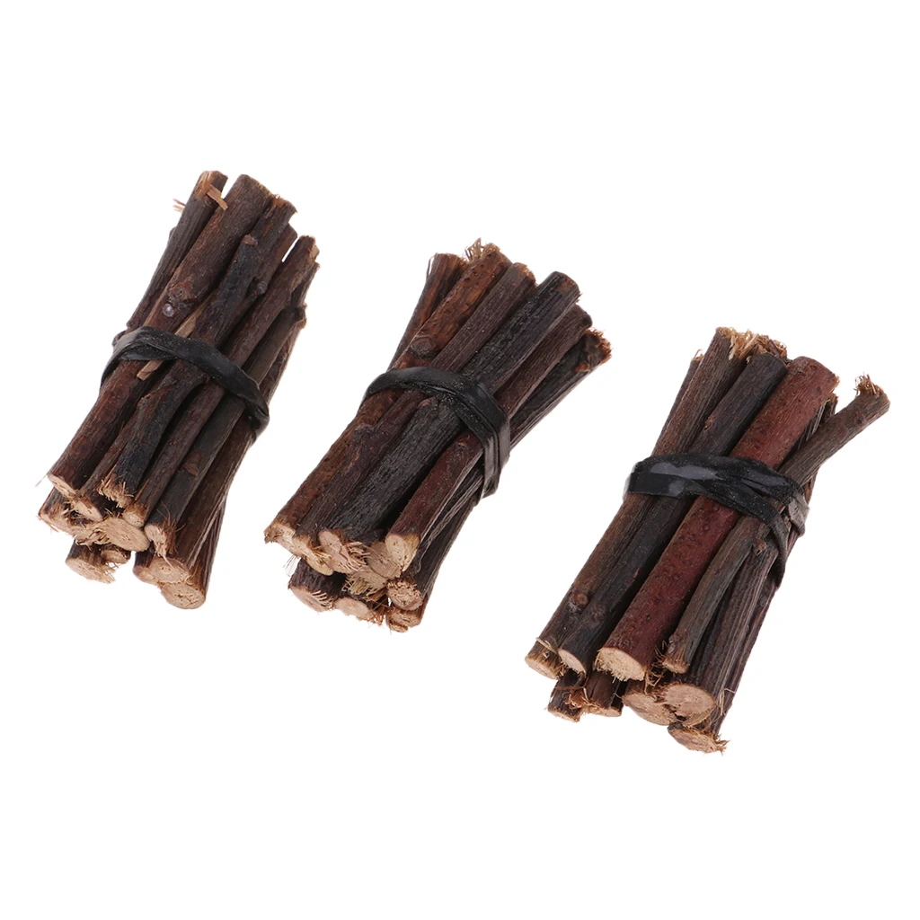 1/12 Dollhouse Miniature Accessories 3 Straps Wooden Sticks Firewood Room Garden Life Scenes Decor