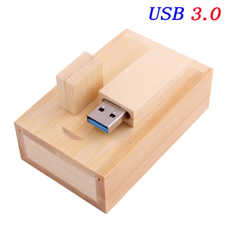 JASTER USB 3,0 логотип на заказ Деревянный usb+ коробка usb флэш-накопитель карта памяти 4 ГБ 8 ГБ 16 ГБ 32 ГБ 64 ГБ U диск свадебный подарок - Цвет: Bamboo