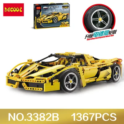 Ecool 3382 F1 Technic гоночный автомобиль Enzo 1:10 строительные блоки Совместимость Legoing 8653
