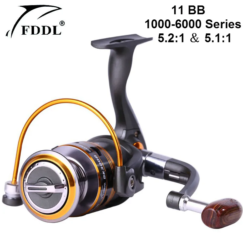 

11BB Spinning Fishing Reels Wheel Ball Bearing 5.2:1 and 5.1:1 Gear Fishing Reels Ratio Pre-Loading Spinning Fishing Reels Wheel