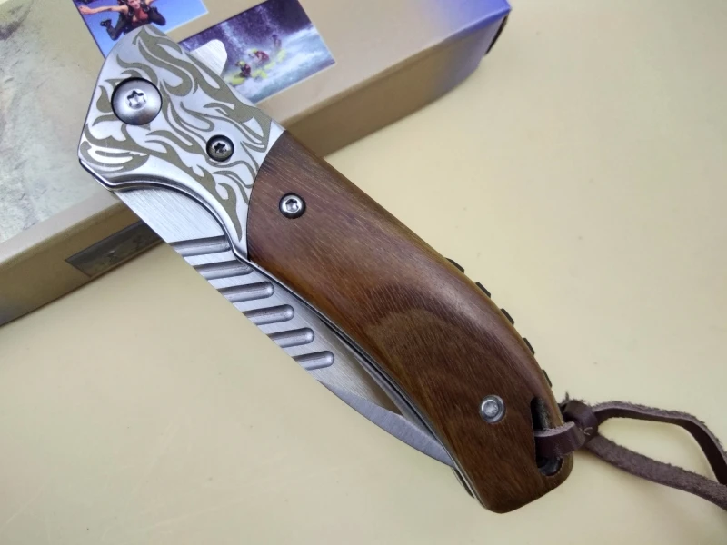 KESIWO карманный складной нож D2 лезвие деревянная ручка кемпинг выживания спасательные ножи Открытый Флиппер EDC кухонный рыболовный нож