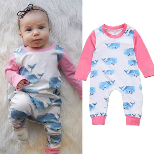 whale romper baby