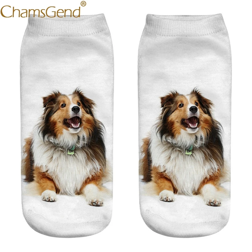 Chamsgend Women Girls Casual 3D Shetland sheepdog Print Cotton Socks 80228 Chamsgend Women Girls Casual 3D Shetland sheepdog Print Cotton Socks 80228
