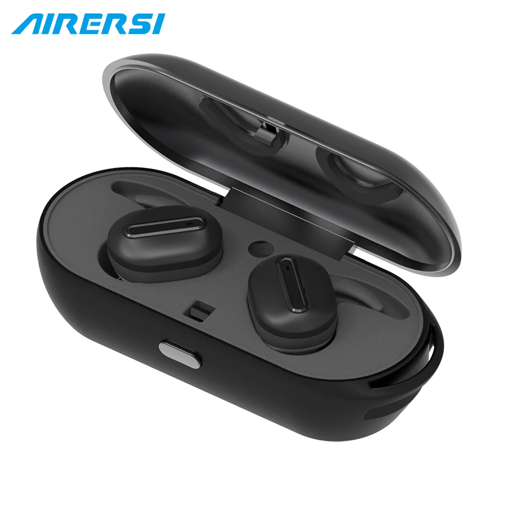 

2018 Newest Air-TWS Mini Bluetooth Headset True Stereo Handsfree Wireless Earphones with charge Box For Android IOS Phone