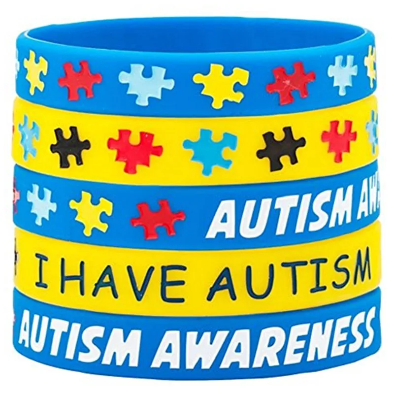 i have autism awareness bracelets silicone sports wristband puzzle pieces  (1)__
