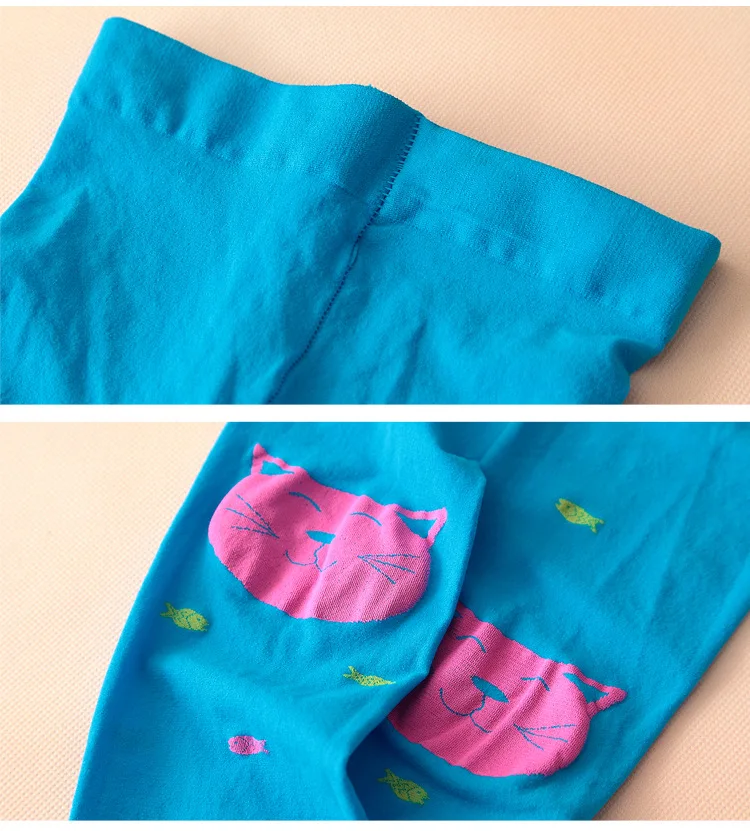 2018 Spring Autumn Cats eat fish Velvet children's Panty hose baby girls Light candy body-Stocking kids fashion dancing socks (18)