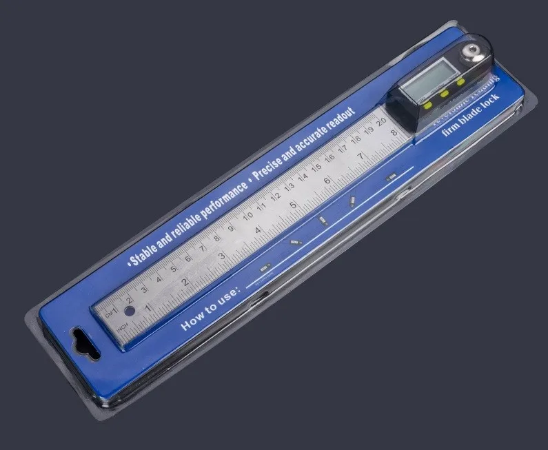 0-200 мм 0,05 цифровой электрический транспортир из нержавеющей стали IP54 водостойкий Универсальный Гониометр, угломер квадратный gau