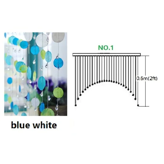 № 1 готовая занавеска 18 шт./лот, цветная оболочка, Хрустальная бусина, занавеска для двери, занавеска для крыльца, перегородка, Рождественское украшение 01 - Цвет: 18pcs blue white