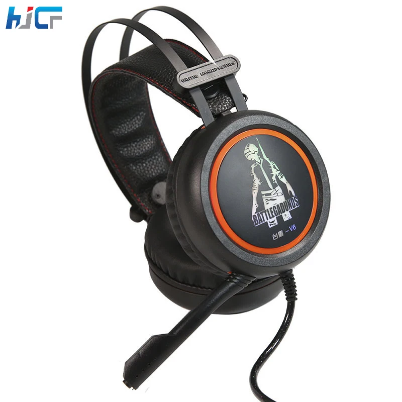 HJCF 7.1 Surround Sound Game Headphones Soft Leather Earmuffs Gaming Headset Elastic Suspension