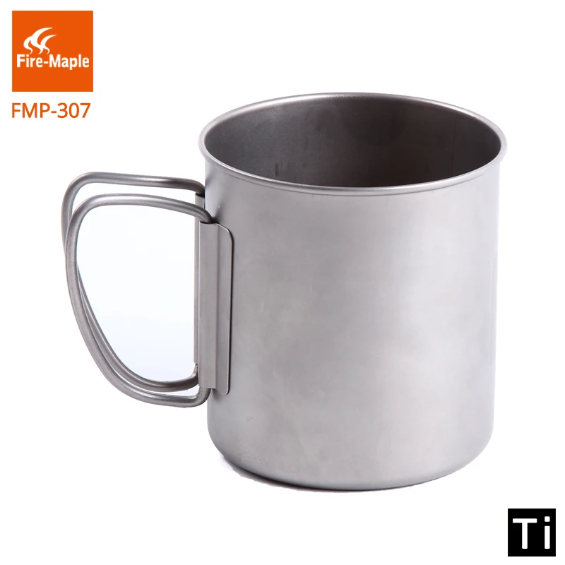 De arce de fuego al aire libre portátil y ligero de escalada de viaje de titanio taza 55g 330 ml FMP-307