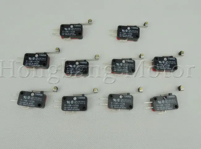 

10pcs V-156-1C25 Long Straight Hinge Lever Type SPDT Micro Switch Limit Switch
