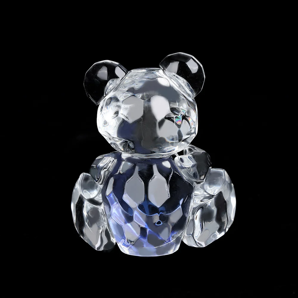 Голубое сердце стеклянный медведь с коробкой для вечерние настольные игры украшения крестины Baby Shower вечерние сувениры