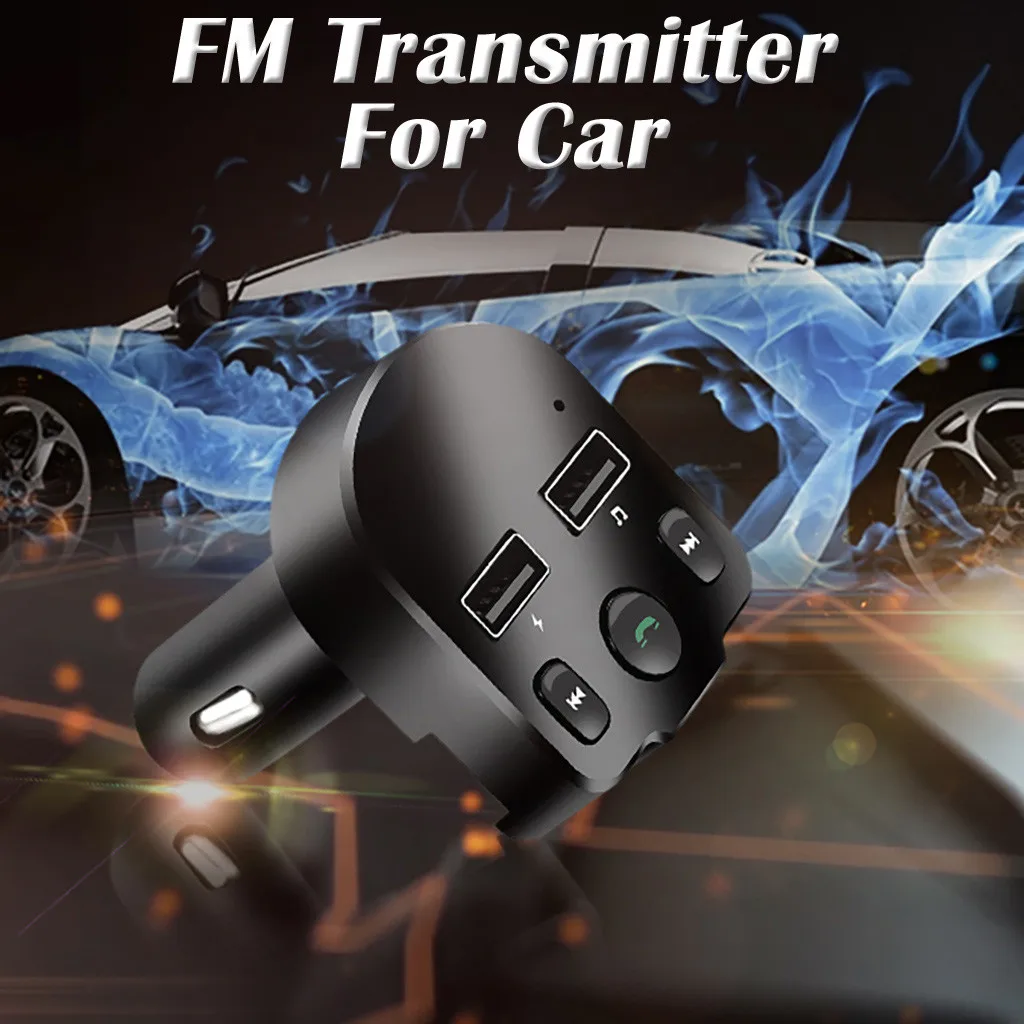 

Blueteoth FM Car Charger Dual QC 3.0 USB fast Charge All Metal For Samsung S8 S9 S10 Xiaomi Huawei Mini Mobile Phone
