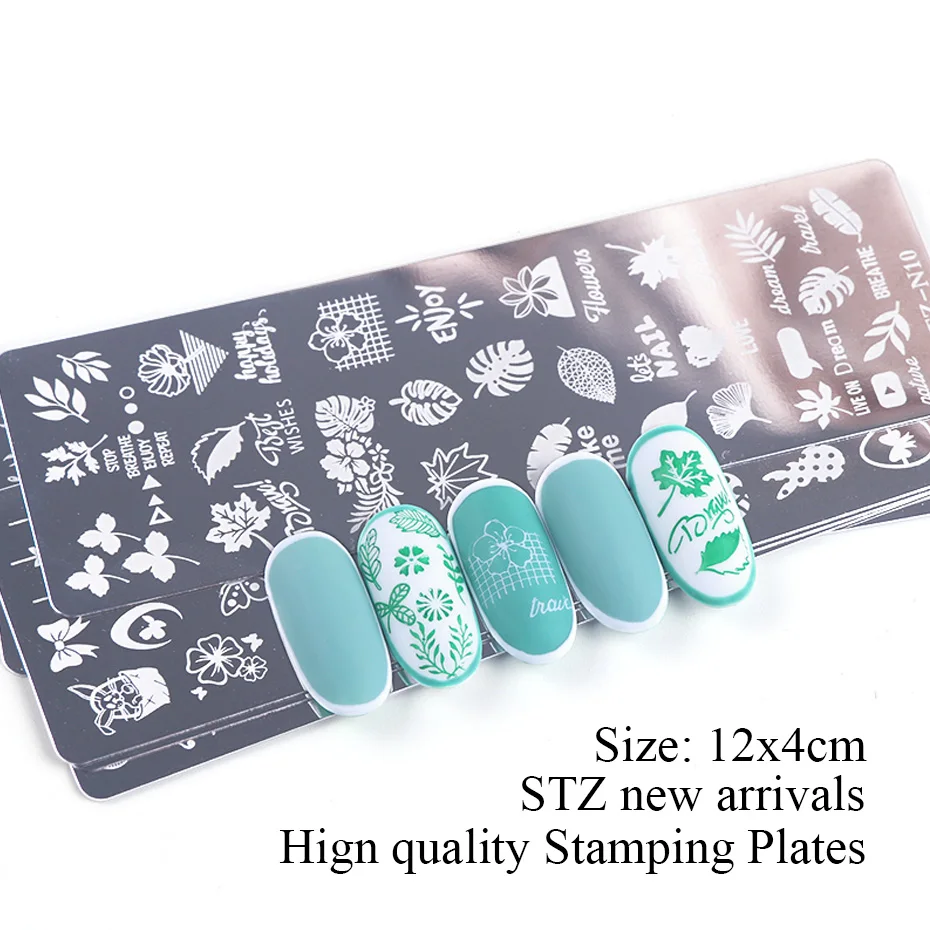 New Nail Stamping Plates Stencils Manicure Templates Flowers Lace Geometric Designs Nail Art Polish Tools (5)