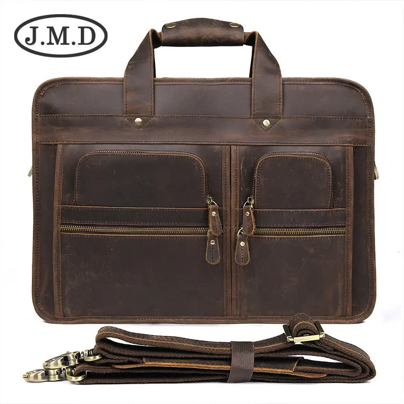 

Men Crazy Horse Leather Business Briefcase Laptop Vintage Messenger Bag Genuine Leather Shoulder Bags Tote Portfolio