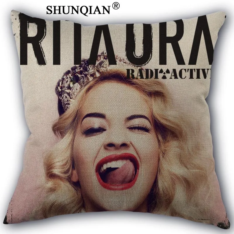 

Hot Custom Rita Ora pillowcase Cotton Linen Pillowcase 18X18 Inches Bedroom Office Throw Decorative Pillows