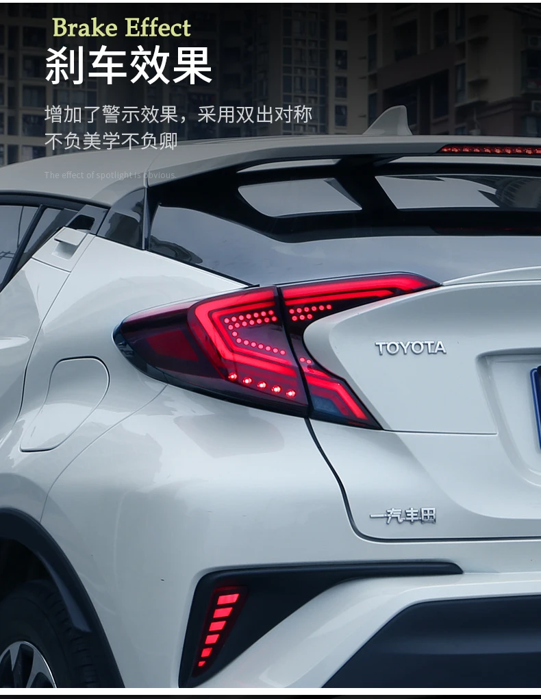Flash Deal D-YL Car styling for Toyota CHR Taillights 2017-2018 C-HR CH-R Toyota Tail Led Tail Lights Fog Rear  DRL + Brake + Park + Signal 8