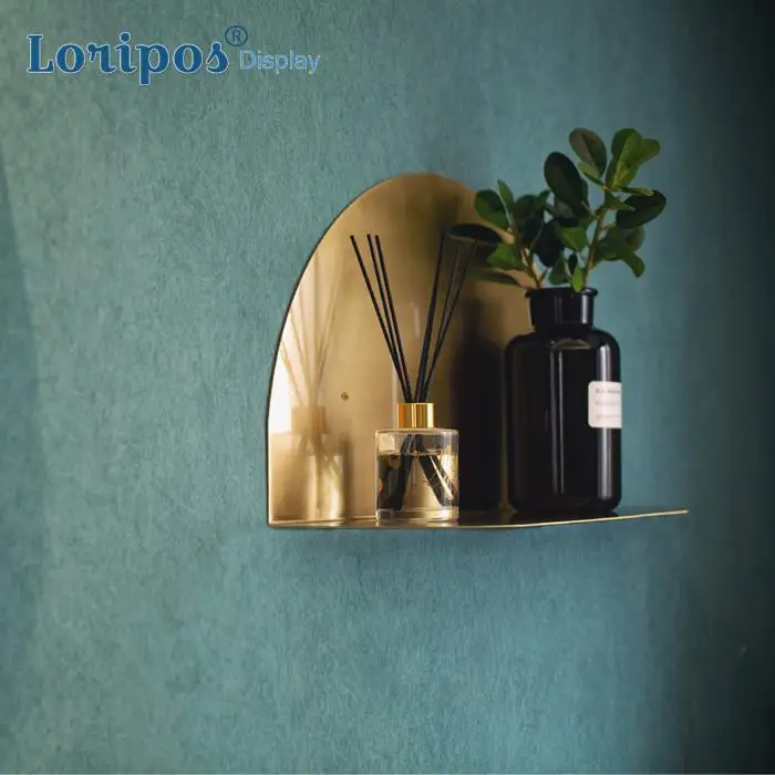 

Nordic Living Room Wall Shelf Bathroom Kitchen Sundries Organizer Bracket Wall Mounte Shelf Brass Wall Decorative Plate Rack