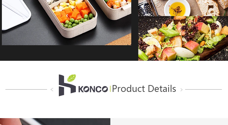 Konco японская микроволновая печь Bento Box Пшеничная солома детский Ланч-бокс герметичный Bento Ланч-бокс для детей школьный контейнер для еды