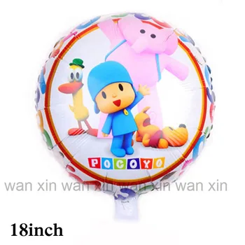 

wholesale 100pcs pocoyo foil balloons 18inch round style cartoon pocoyo balloon for kid birthday balloons party supply