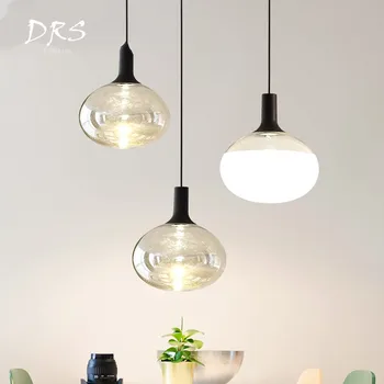 

Nordic Restaurant Chandelier Simple Creative Luminaria Danish Designer Lamp Bedroom Bar Dining Room Single Head Glass Lights