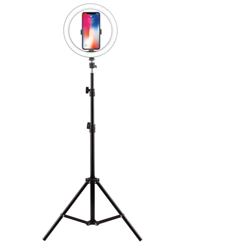 

Dimmable LED Studio Camera Ring Light Photo Phone 26cm Video Light Lamp With Tripods Selfie Stick Ring Light For Canon Nikon