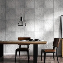 Papel pintado de azulejos de imitación de cemento gris para paredes de dormitorio sala de estudio 3D restaurante Bar diseño de ladrillo PVC papel pintado de vinilo impermeable