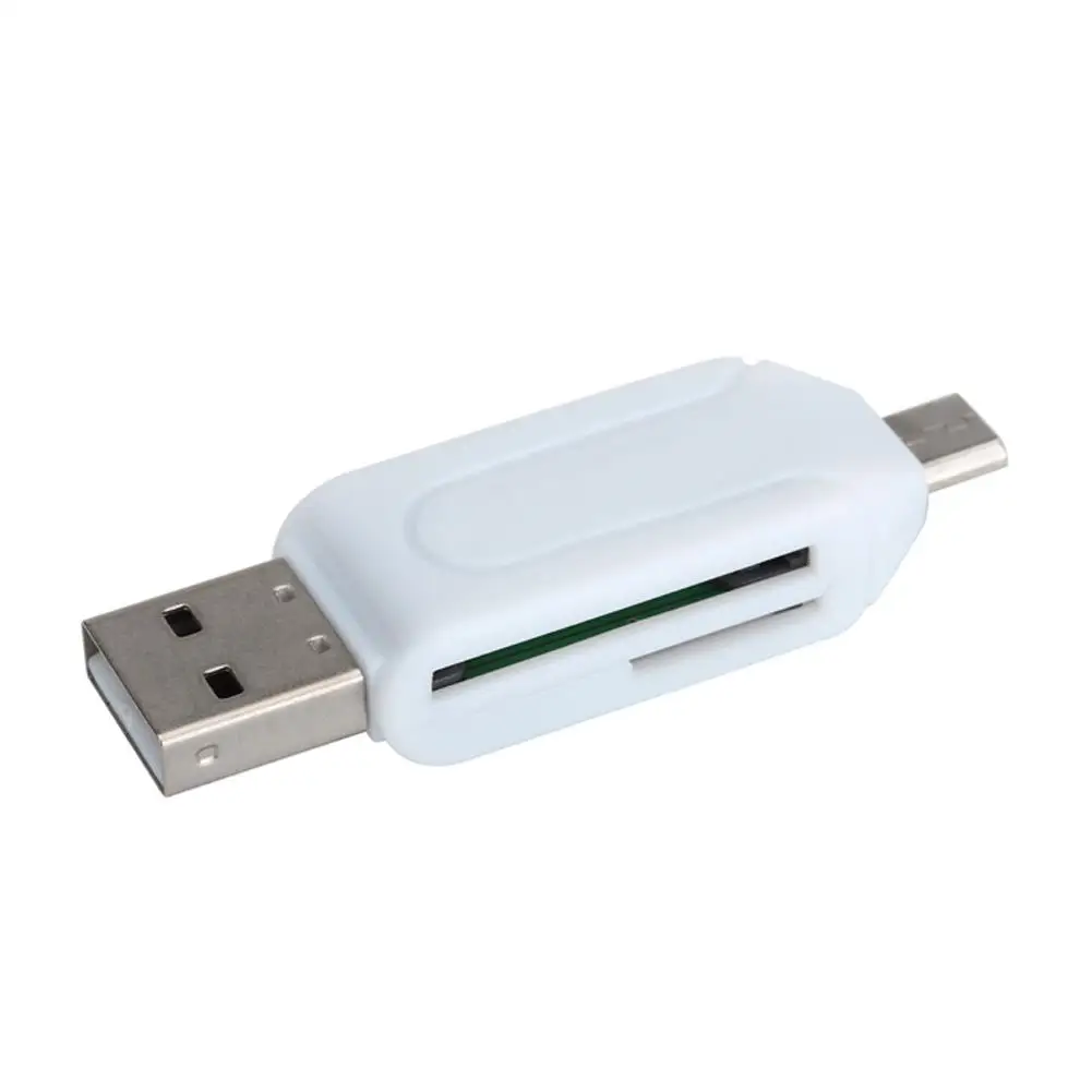 USB OTG SD T-Flash памяти USB флэш Мышь Клавиатура расширения USB 2,0+ Micro кард-ридер адаптер для сотового телефона ПК Micro - Цвет: White