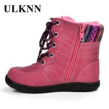 ULKNN Winter Kids Shoes For Girls Snow Boots Children Genuine Leather With Fur Pink Plush bota tenis infantil Girls Boots ULKNN Winter Kids Shoes For Girls Snow Boots Children Genuine Leather With Fur Pink Plush bota tenis infantil Girls Boots