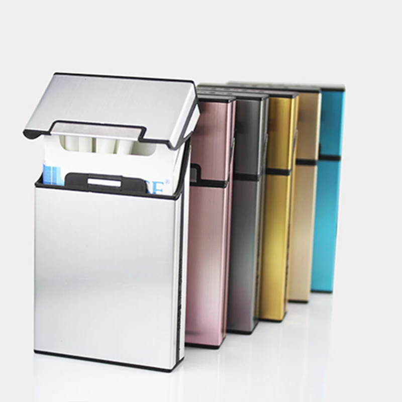 New Ultra Thin Pipes Creative Personality Cigaret Case Slim Metal