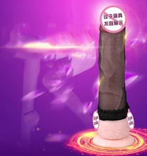 Reusable Sleeve Ring Full silk Cover Penis stockings handjob self Masturbators dildo bag Sex toys for Men 12pcs