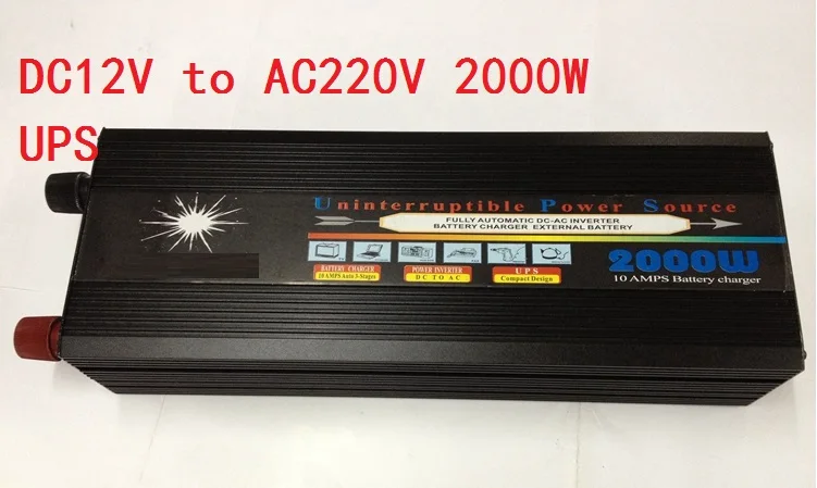

Free Shipping 2000W DC24V to AC220V Modified Wave Car Power Inverter+Charger & UPS,Quiet and Fast Charging