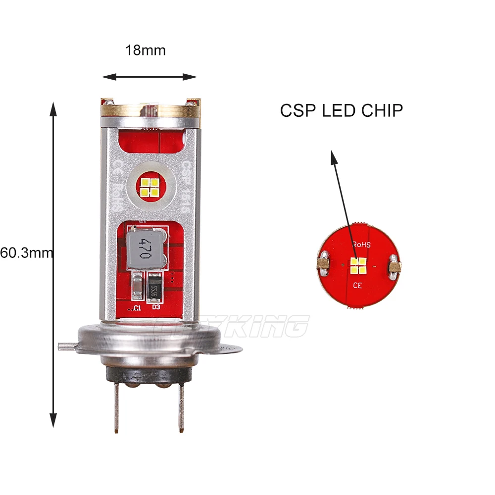 2 шт. супер яркий H11 H4 H7 светодиодный лампы 60 Вт CSP светодиодные, под шину CANBUS, для автомобиля противотуманных фар может занять от 10 до 30 V 6000 K белая Автомобильная лампочка