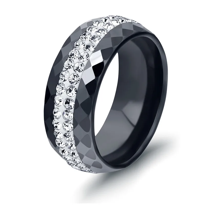 Mostyle модное ювелирное женское кольцо с AAA кристаллом 8 мм X Крест керамические кольца для женщин аксессуары для свадебной вечеринки - Цвет основного камня: 13383