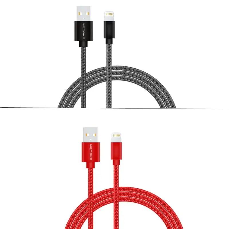 

MOnOKO 2019 New Lightning to USB Data Cable MFi Certified 1.2m Nylon Fast Charging Cord for iPhone X XR 8 7 7P 6 5 iPad iPod