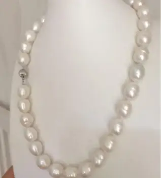 

Classic 13-14mm south sea baroque white pearl necklace 20inch