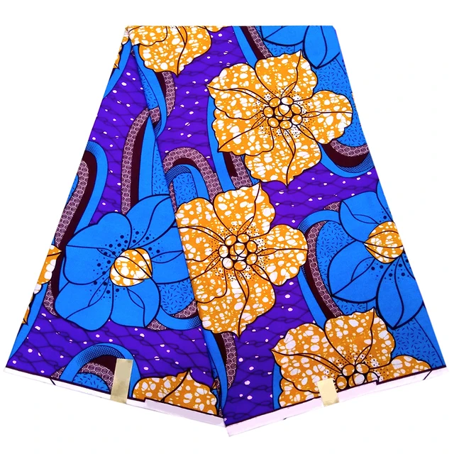 2018 newest african fabric blue floral african print fabric ankara