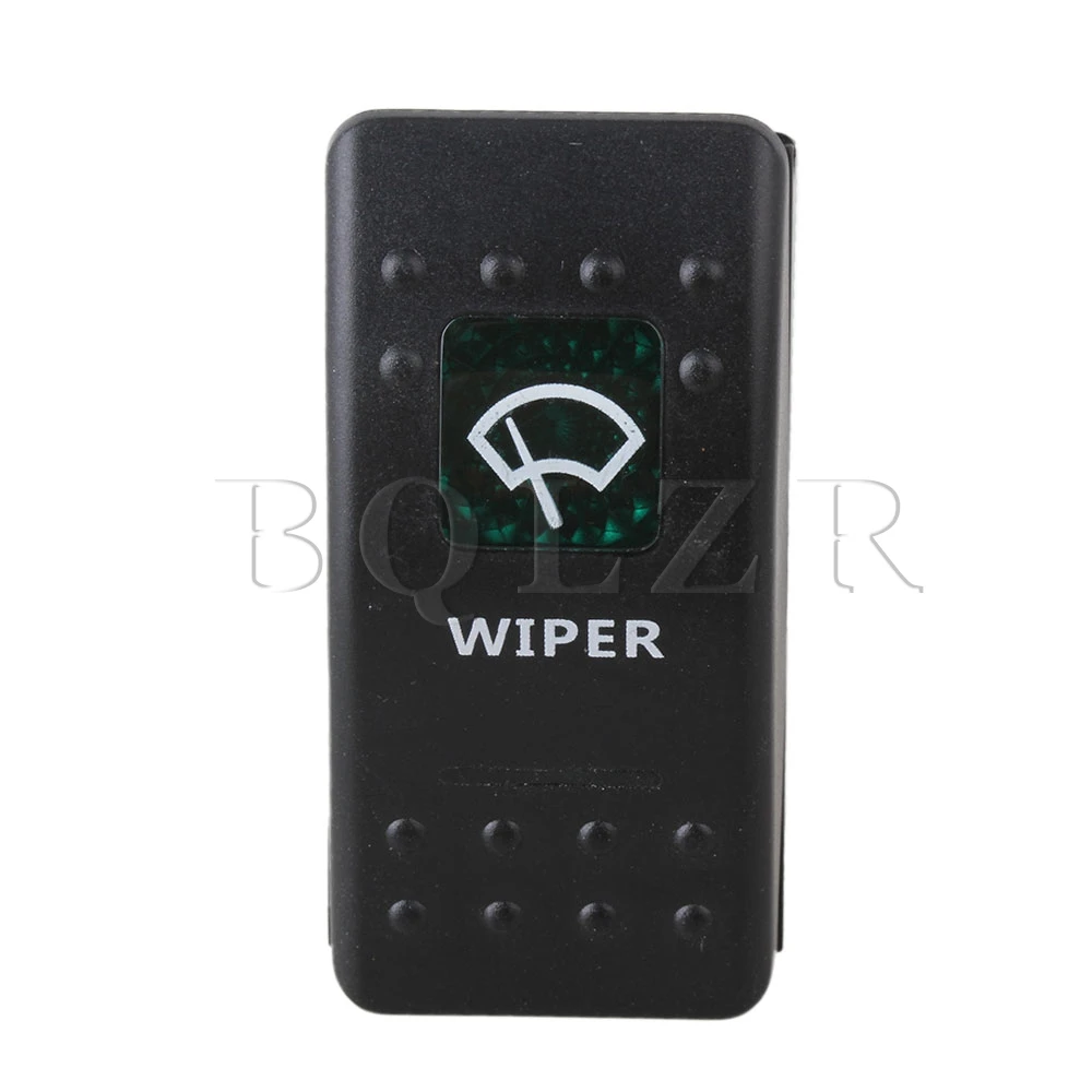 Plastic DC12 24V Motorcycle 5pin Wiper Rocker Switch ON OFF Dual Green Pattern BQLZR