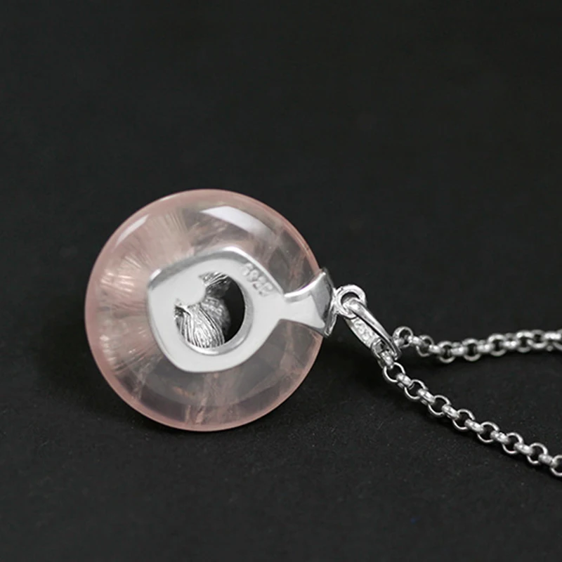 Lotus Fun Real 925 Sterling Silver Natural Pink Stone Handmade Design Fine Jewelry Lotus Whispers Pendant without Necklace