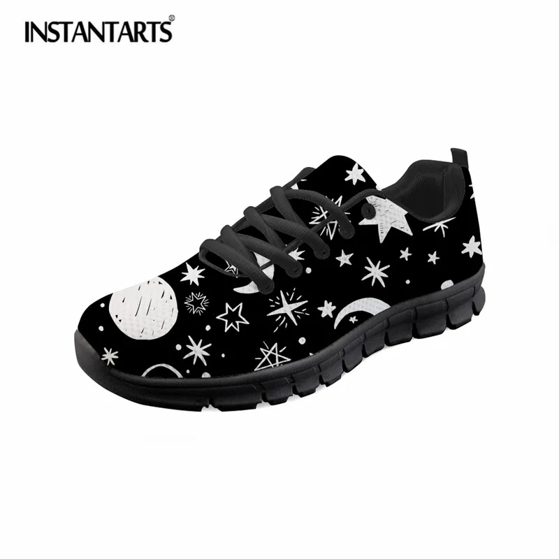 

INSTANTARTS 2018 Cute Cartoon Design Women Breathable Flat Shoes Summer Comfortable Mesh Sneaker Shoes Girls Ladies Casual Flats
