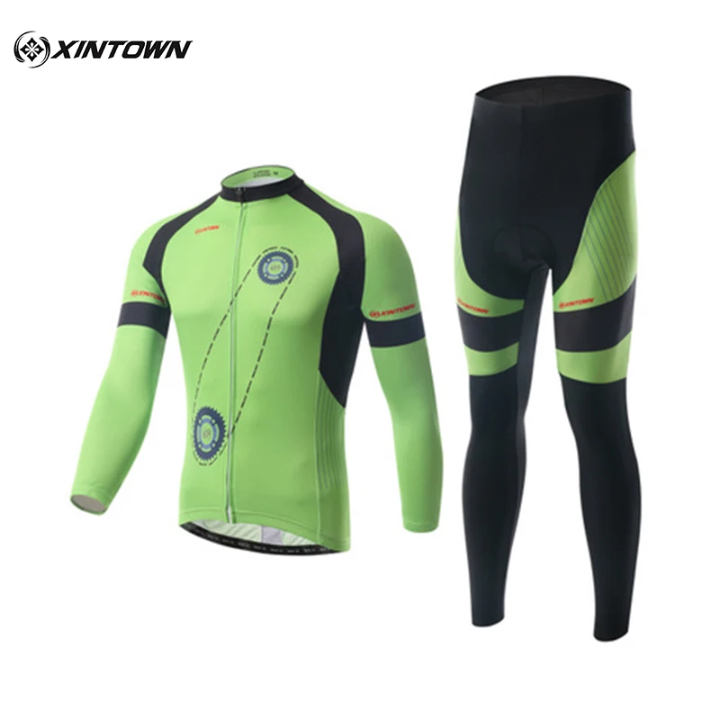 

XINTOWN New Gear Green Jersey Long Sleeve Bicycle Suits Spring And Autumn Moisture Cycling Jersey Sweat Sports Cycling Clothing7