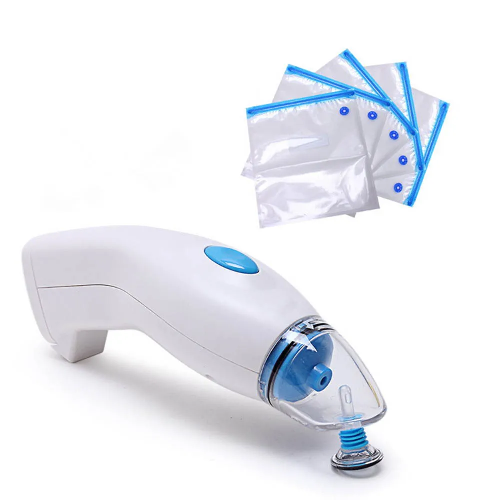 Reusable Mini Vacuum Sealer Machine With 5pcs Food Storage Bag Portable Electric Vacuum Pump