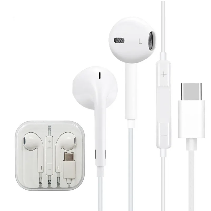 

USB C Earbuds with Microphone Type C Headphones Volume Control Digital Stereo Noise Cancelling For Samsung huawei Earphone