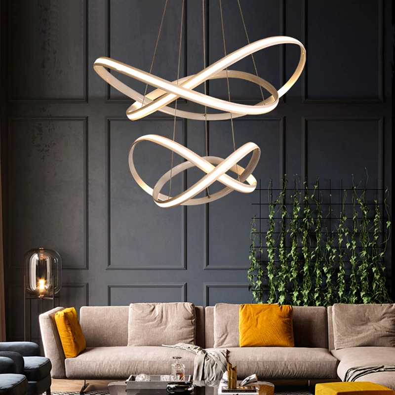 

New Modern Spiral art LED Pendant Lights For Living Room Dining room LED Lustre Pendant Lamp Hanging lamparas colgantes