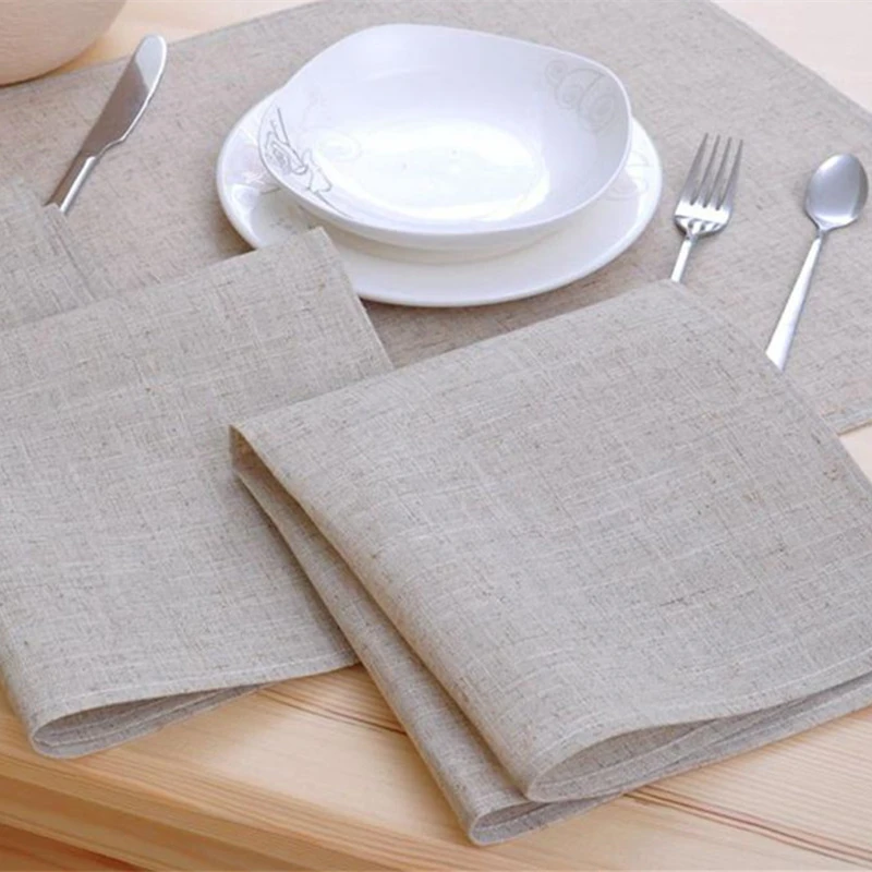 

8pcs Cloth Table Napkin Linen Hotel Napkin Western Dinner Serviette Home Vintage Napkin Tea Towels Coffee Towel Table Decoration