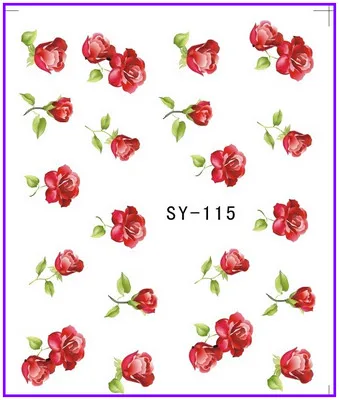 6 упак./лот блестящая водная наклейка для дизайна ногтей наклейки на ногти цветок