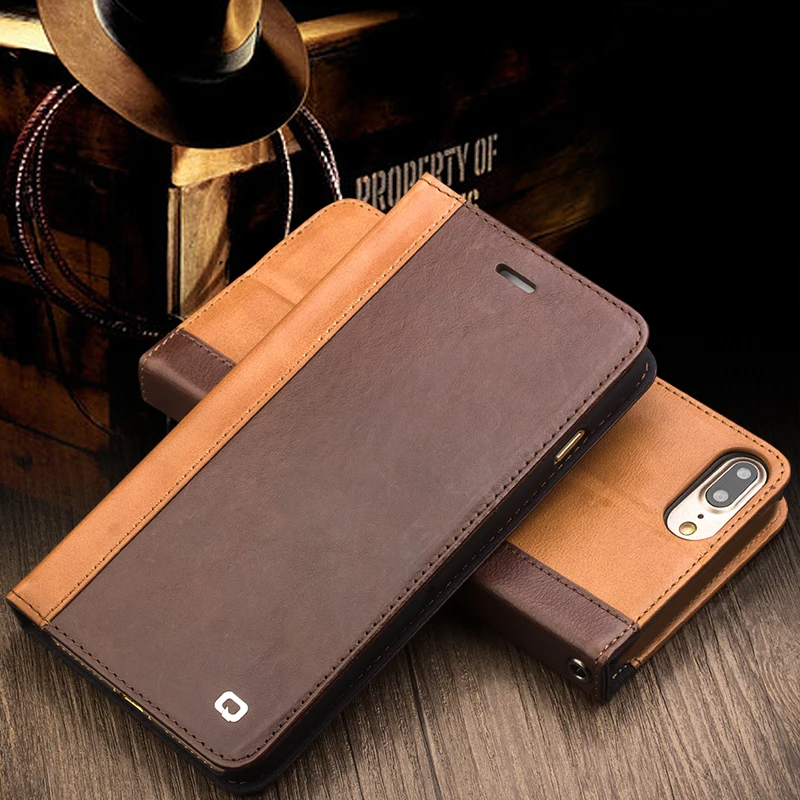 

PF81-INO Phone Case for iPhone 7 flip pure handmade cover for iPhone 7 plus Genuine Leather Luxury Fashion Leather case 4.7/5.5