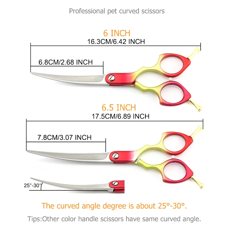 Tesoura de Cabelo do Cão Grooming Scissors Curvo Profissional 6 Polegada 6.5 Pet Tesoura Super Jp440c Lyrebird Classe Superior Novo Cão 12 cabelo do cão 6 Polegada 6.5 Polegada