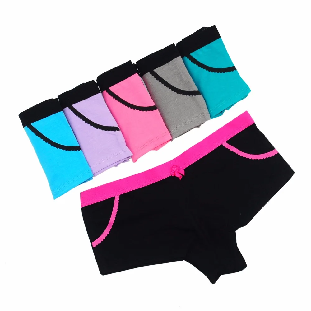 Трусы боксеры Женские однотонные 6 шт./партия Размеры M L XL|women panties|women boxerwomens boxer shorts