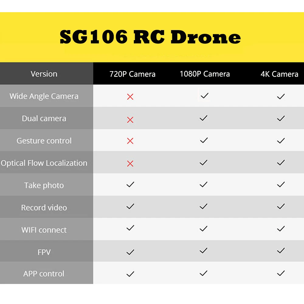 SG106 WiFi FPV RC Drone 4K Камера Оптический Поток 1080 P HD Двойная Антенна Видео Quadcopter Самолет